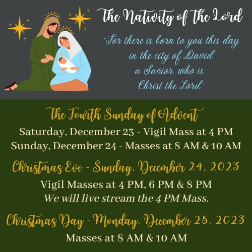 Christmas Weekend Mass Schedule
